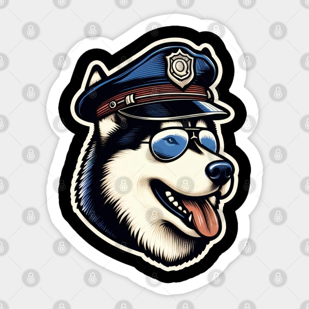 Husky Police Sticker by k9-tee